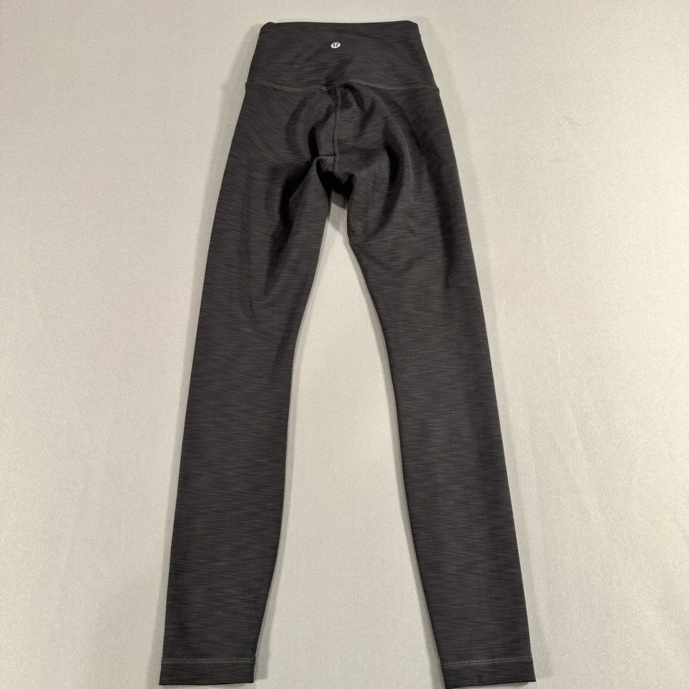 Lululemon Leggings Womens 2 Gray High Rise Ankle Nylon Spandex Yoga Running